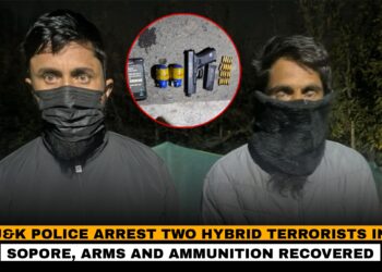 J&K Police arrests 02 Hybrid terrorists in Sopore; arms & ammunition recovered