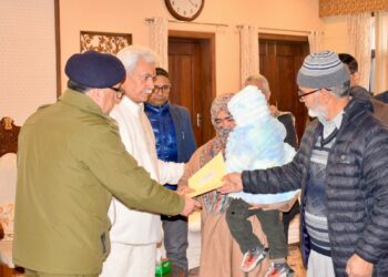 Lieutenant Governor meets the families of Nowgam’s accidental blast martyrs and hands over appointment letters on compassionate grounds