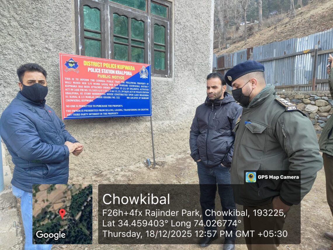 Kupwara Police Attach Two-Storeyed House in UAPA Case