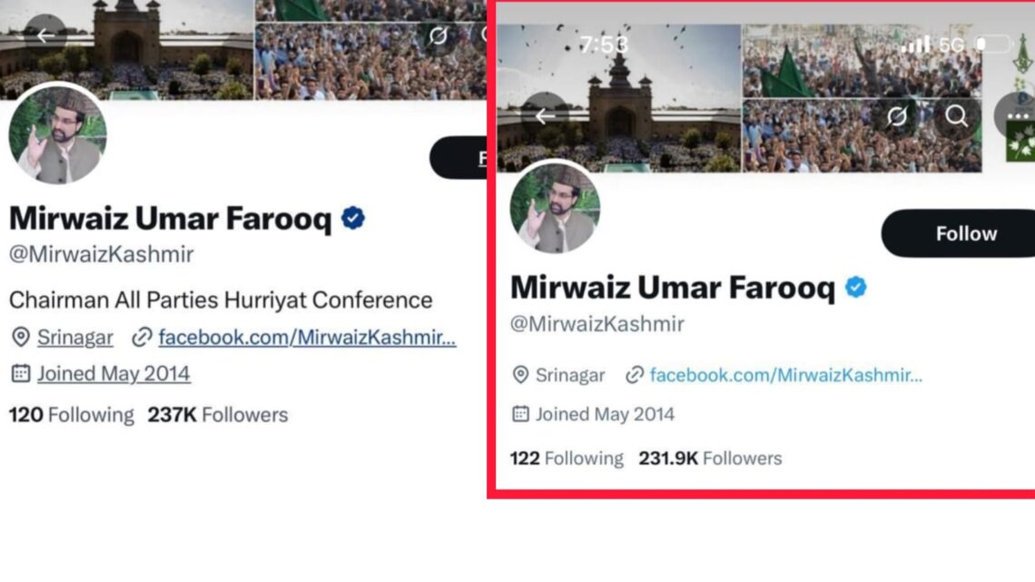 Mirwaiz Umar Farooq removes ‘Hurriyat chairman’ designation from X profile