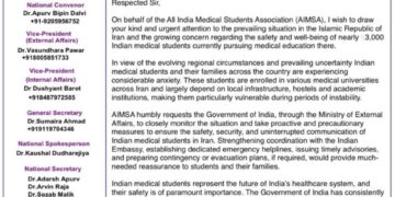 AIMSA Urges PM Modi to Ensure Safety of Indian Medical Students in Iran