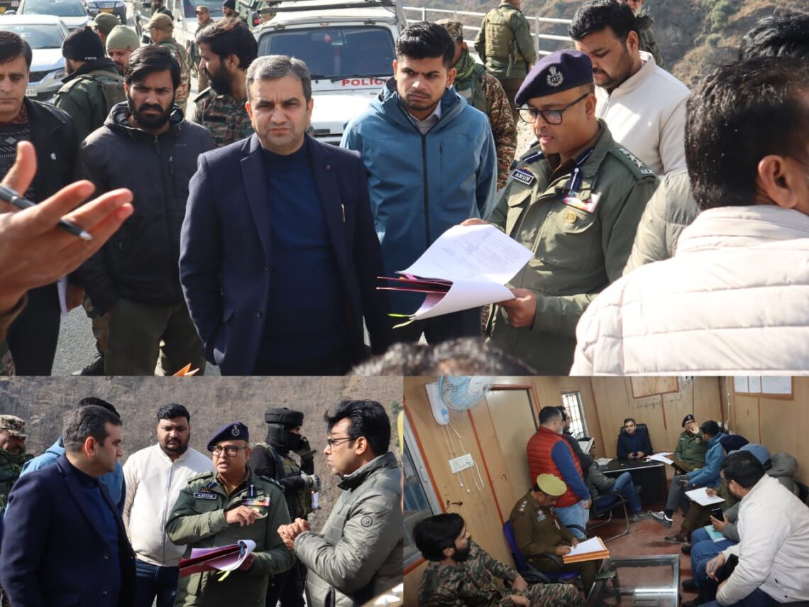 Highway Four-Laning Project DC, SSP assess progress, security arrangements at tunnel work sites in Ramban District