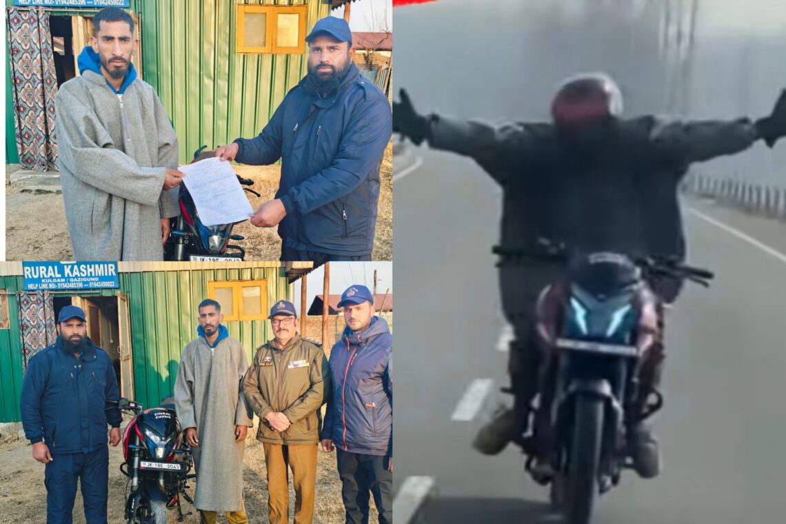 Repeat Stunt Biker Caught in Kulgam; Bike Seized by Police