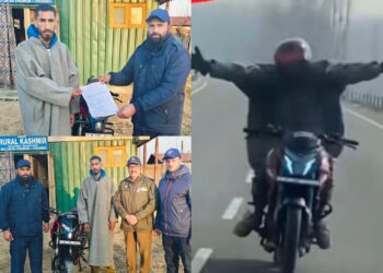 Repeat Stunt Biker Caught in Kulgam; Bike Seized by Police