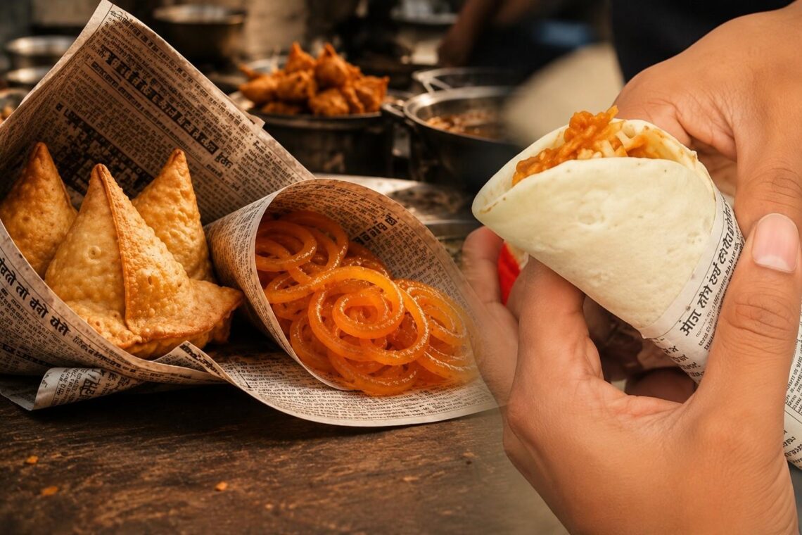 FSSAI Warns Against Newspaper Packaging of Street Food; Health Risks Highlighted.