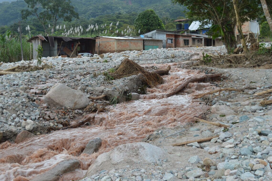 rubble and stones after a flood