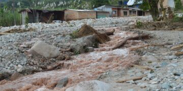rubble and stones after a flood